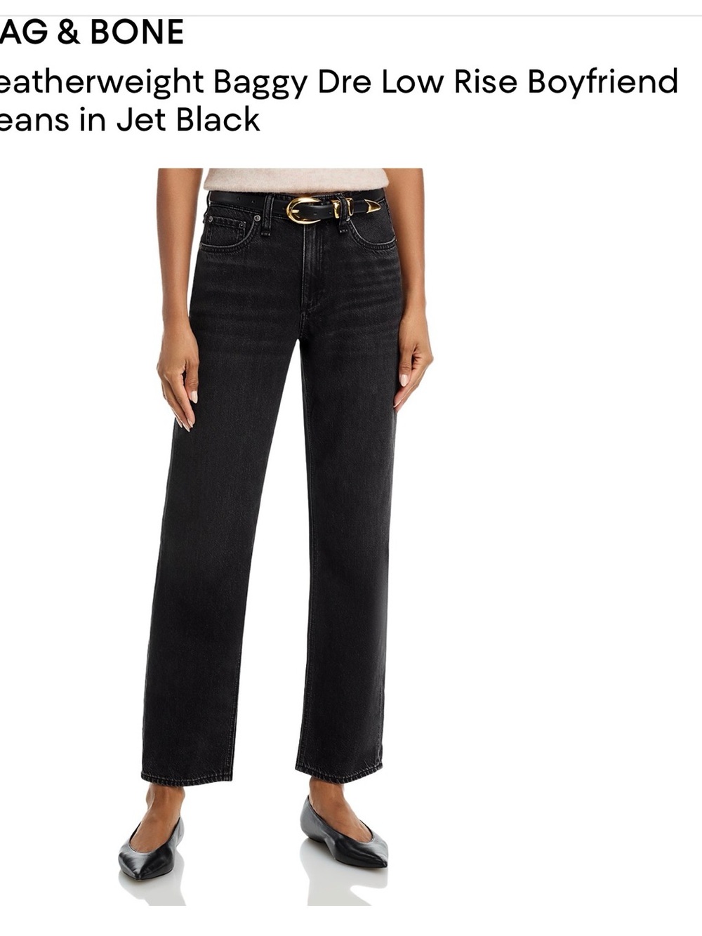 rag & bone Jet Black Low-Rise Boyfriend Jeans